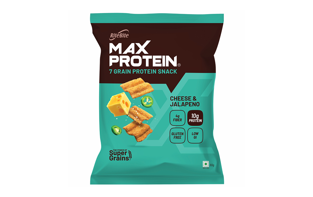 Ritebite Max Protein 7 Grain Protein Snack Cheese & Jalapeno   Pack  60 grams